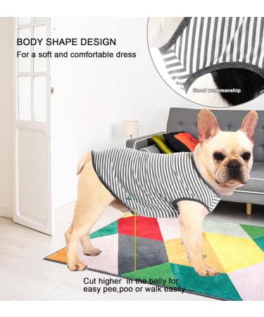Shop Sychien T-Shirt for Dogs | Soft Breathable Combed Cotton | Sun Protection | Extra Tall | Gray-White Striped | 2 Pack | XXXL Size - Buy Online on GoSupps.com