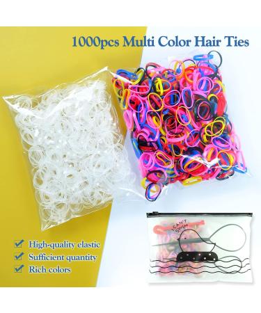 Hanyousheng 1000 Pcs Elastic Hair Bands Set with Topsy Tail Hair Tool - 1004 Piece Hair Elastic Bands for Braids, Ponytails, and Removal Tool - Buy Online on GoSupps.com