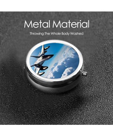 Aircraft Fighter Jets Mini Round Pill Box | 3 Compartment Travel Organizer | Portable Medicine Case for Home & Office - Buy Online on GoSupps.com
