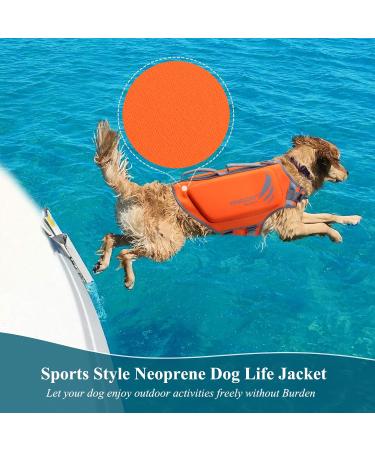 Vivaglory Light Lifeguard for Dogs | Skin-Friendly Neoprene Dog Swimming Vest for Large Dogs | D-Ring & Quick Lock | Orange L (64-71cm) - International Shipping Available - Buy Online on GoSupps.com