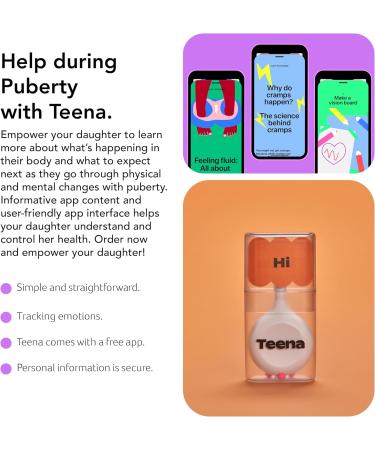 Teena: Smart Period Tracker App for Teenagers | Accurate Menstruation Predictions & Insights | Blue Light Blue - Buy Online on GoSupps.com