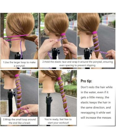 Ponytail Holders Elastic Hair Ties For Thick Hair Colorful Long Hair Tie Scrunchies No Damage For Wind Water Sport Strong Braided Pony Tails Hair Ties Keep Hair No Mess For Gym Swimming Diving(Mult Multi-colored - Buy Online on GoSupps.com