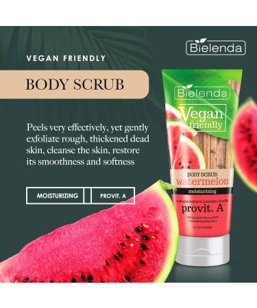Bielenda Vegan Friendly - Peels Very Effectively Gently Exfoliate Rough Thickened Dead Skin Cleanse Restore Its Smoothness And Softness - Vegan Friendly Watermelon Body Scrub - 200 g - Buy Online on GoSupps.com