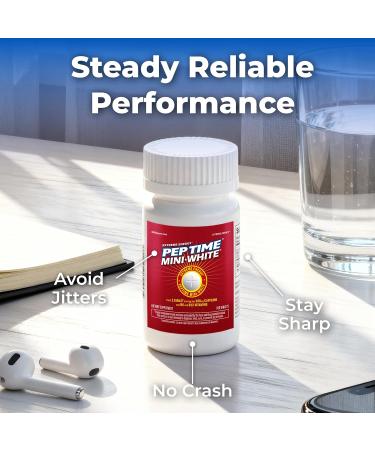 Peptime Mini White Vitamins B6 and B12 Caffeine Tablets 250mg Caffeine Per One Tablet Serving. Ideal Energy Level for Peak Performance and Focus. 300 Count - Buy Online on GoSupps.com