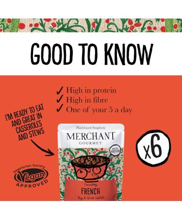 Leatham Merchant Gourmet Tomatoey French PUY & Green Lentils Pack of 6 x 250 g Readytouse sachets - Buy Online on GoSupps.com