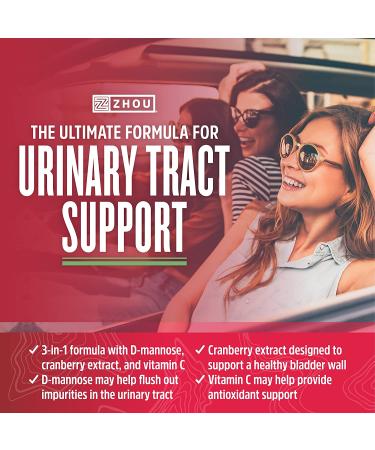 Zhou Nutrition D-Mannose with Cranberry - 60 Veggie Capsules for Urinary Health - Buy Online on GoSupps.com