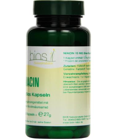 Bios Niacin 15 mg - 100 Capsules - Boost Energy & Metabolism - International Shipping Available - Buy Online on GoSupps.com