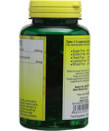 Health Plus Evening Primrose Oil 500mg Omega-6 Supplement - 180 Capsules - Buy Online on GoSupps.com