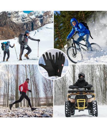 Flintronic Waterproof Thermal Bicycle Gloves for Men | Touchscreen Winter Gloves | #1 Black Hiking Gloves - Buy Online on GoSupps.com