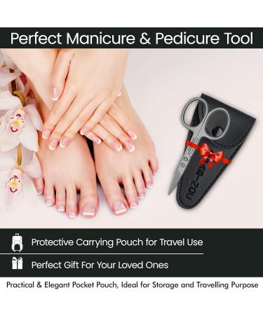 FABINOC Straight Nail Scissors for Fingernail & Toenails | German Quality Stainless Steel | Small Sharp Manicure & Pedicure Scissors for Men & Women Nail Scissors- Straight - Buy Online on GoSupps.com