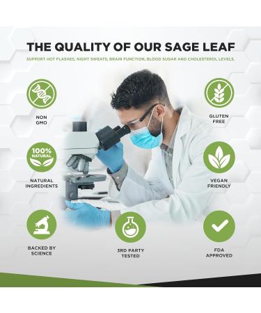 Sage Leaf Tablets for Menopause 2500mg - Supports Menopause & Perimenopause Symptoms | 120 Tablets Salvia Officinalis Vitamin Supplements - Buy Online on GoSupps.com