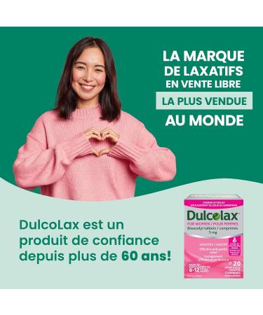 Dulcolax for Women Bisacodyl 5mg Stimulant Laxatives for Occasional Constipation Relief Laxative and Constipation Relief for Women Including Those who are Breastfeeding 20 Count - Buy Online on GoSupps.com