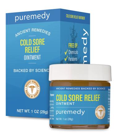Puremedy Cold Sore + Fever Blister Relief Ointment All Natural Homeopathic Lip & Skin Salve Soothes Symptoms Safe for Kids 1 oz. (Pack of 1)