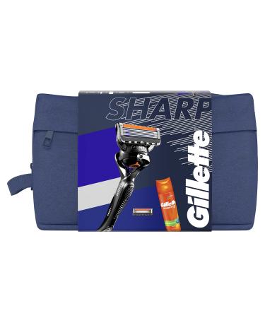 Gillette Proglide gift set with wet razor men + 2 razor blades + fusion 5 razor gel (200 ml) + travel cover + cultural bag gift men - Buy Online on GoSupps.com