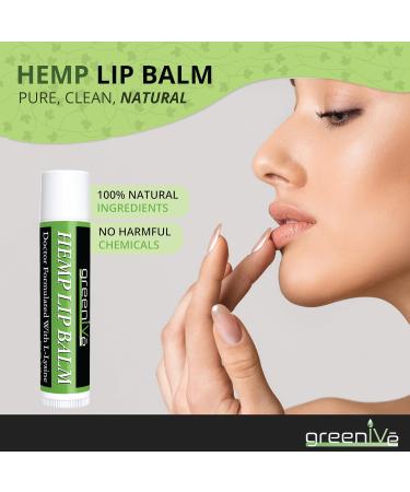 GreenIVe Vegan Hemp Lip Balm - Hydrating Moisturizer with Omegas 3 & 6 Vitamin E & L-Lysine - Handcrafted for Ultimate Care - Buy Online on GoSupps.com