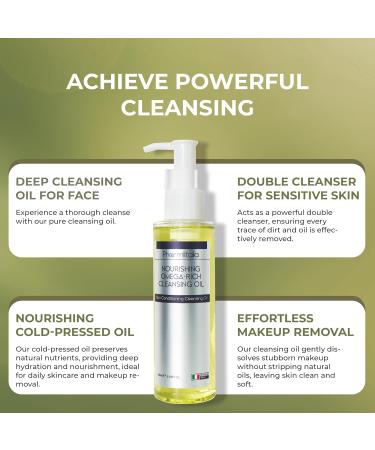 Cleansing Oil for Face | Makeup Remover for Dry & Sensitive Skin | Cold Pressed Omega-Rich Facial Cleanser with Castor & Chia Seed Oil - Buy Online on GoSupps.com