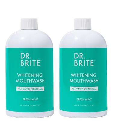 Dr. Brite Natural Whitening Vitamin C Mouthwash with Mint and Activated Coconut Charcoal (16 Fl Oz) (Pack of 2) 16 Fl Oz (Pack of 2)