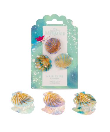 MAD BEAUTY Disney The Little Mermaid Shell-Shaped Hair Clips 3-Pack Iridescent Pearlized Shimmering Beautiful Cute Adorable Great Gift for Gorgeous Mermaids