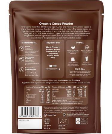 Naturya Fairtrade Organic Cacao Powder 250g - Premium Quality Superfood - Buy Online on GoSupps.com