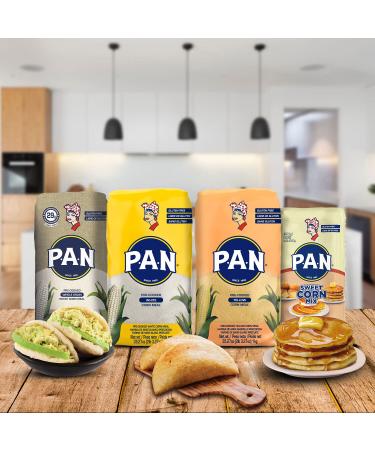 P.A.N. White Corn Meal Pre-cooked Gluten Free and Kosher Flour for Arepas - 2.2 lb (Pack of 4) - Buy Online on GoSupps.com