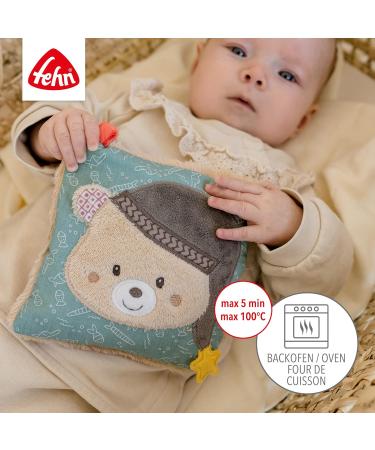 Fehn Cherry Pit Cushion Bear - 15 x 15 cm - Soothing Heat/Cold Pad for Babies - Multicoloured Classic - Buy Online on GoSupps.com