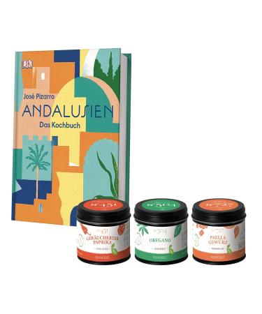 Rimoco gift set "Andalusia" - Contents: Andalusia The cookbook paprika powder Edelel t 70g oregano 20g paella spice 65g set: "Andalusia"