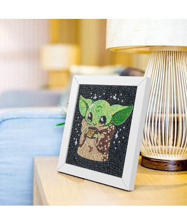 AllWenTo Baby Yoda 5D Diamond Painting Kit with Wooden Frame - Full Drill Gem Painting for Kids - Easy and Fun DIY Craft - 7X7 inch - Buy Online on GoSupps.com