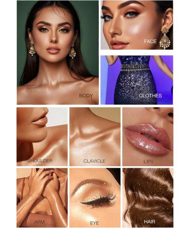  JUDEWY Silver Face Brightening Highlighting Makeup Palette Eyeshadow Powder for Eyes Face Body (02) - Buy Online on GoSupps.com