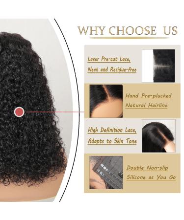 Buy Wear and Go Glue-less Human Hair Wig - Pre-Cut Lace 4x4 HD Bob Curly Wig 180% Density Beginner Friendly - 16 Inch Bleached Knots - Buy Online on GoSupps.com