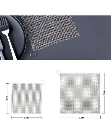 2 Pack Stainless Steel Cast Iron Scrubber - Rectangle Metal Chainmail for Cleaning Cookware, Skillet, Pan, Dutch Oven - Buy Online on GoSupps.com