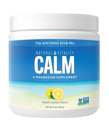 NATURAL VITALITY Sweet Lemon Calm Magnesium Drink Mix, 8 OZ