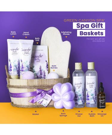 11pcs Lavender Bath Gift Set with Body Lotion & Essential Oil - Ideal Spa Gifts for Women, Mother's Day, Birthday & Holidays - Gift Box for Mom - Buy Online on GoSupps.com