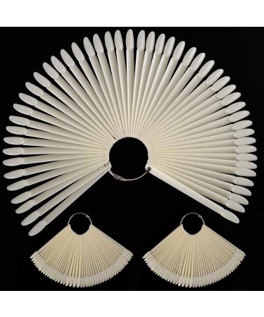 KINJOEK 3 Set Total 150 Tips Natural Nail Swatches Sticks Nail Art Supplies Practice Display Sample Board for Polish Color Display and Home DIY Natural