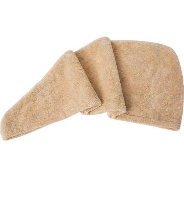 ENETIX Microfiber Hair Towel for Women - Quick-Dry Super Absorbing Anti-Frizz Turban (25x70 cm Khaki) | Fast Drying Hair Towels - Buy Online on GoSupps.com