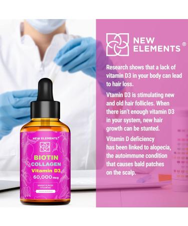 New Elements Iron & Liquid Biotin Collagen with Vitamin D3 - Boost Your Health and Wellness - Buy Online on GoSupps.com