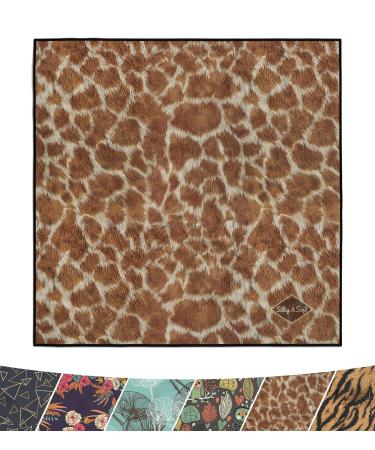 Popnwow microfiber cleaning cloth glasses cleaning cloths optician quality 30x30cm microfiber Cleaning clothes for glasses camera lens cell phone tablet display glass (Magic Africa - Giraffe)