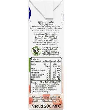 Optimel Drinking Yoghurt Strawberry Raspberry 5 x 6 x 200 ml - Buy Online on GoSupps.com