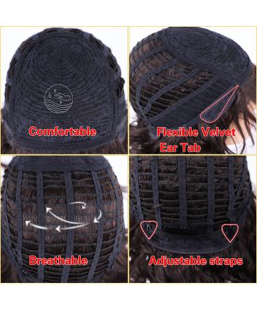 Kinky Curly Wig with Bangs - 16 Inch Human Hair Wig for Black Women | 180% Density Brazilian Virgin Hair | Glueless Non-Lace Wig - Buy Online on GoSupps.com