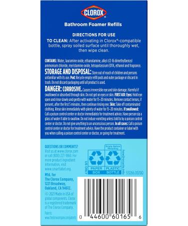 Clorox Bathroom Foamer Refill Cartridge - Fresh Scent 2-Pack for Reusable Spray Bottle | Eco-Friendly Household Essentials - Buy Online on GoSupps.com