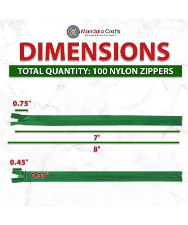 Nylon Invisible Zipper for Sewing 7 Inch Bulk - 20 Assorted Colors by Mandala Crafts - Buy Online on GoSupps.com