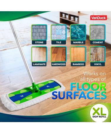 VanDuck X-Large Reusable 100% Cotton Mop Pads for Swiffer XL - 2-Pack, Wet/Dry, White - Buy Online on GoSupps.com