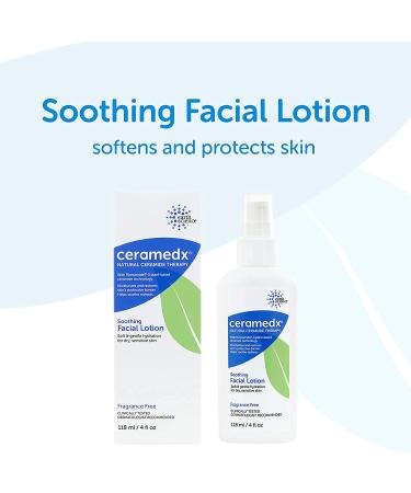 Buy Ceramedx Soothing Facial Lotion - Fragrance Free 4 fl oz | Hydrate & Soothe Skin - Buy Online on GoSupps.com