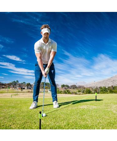 2-Piece Golf Putting Aid String with Pegs for Alignment and Training - Indoor Practice Guide Line for Perfect Putting - Green - Buy Online on GoSupps.com
