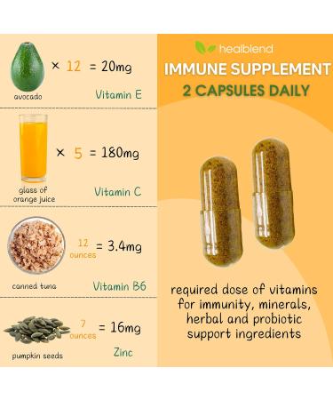 healblend Neuro Plus & Immune Support Bundle Brain Boost Nootropic for Focus Energy Memory & Clarity Elderberry Zinc Vitamin C Turmeric Probiotics 2 Pack 120 Capsules Each - Buy Online on GoSupps.com