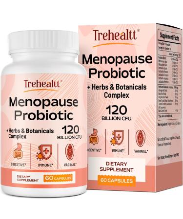 Menopause supplements for women 120 Billion CFU Probiotic 13-in-1 Herbs & Botanicals Complex for Hormone Menopause Hot Flashes Night Sweats Mood Swings Sleep Disturbances Vegan 60 Capsules 60 Count (Pack of 1)