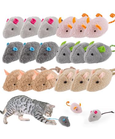 18 pieces of cat toys mouse cat mint toys plush cat toys interactive cat toys cat toys plush mouse kitten toys for cats and kitten toys mice style 1 - Buy Online on GoSupps.com