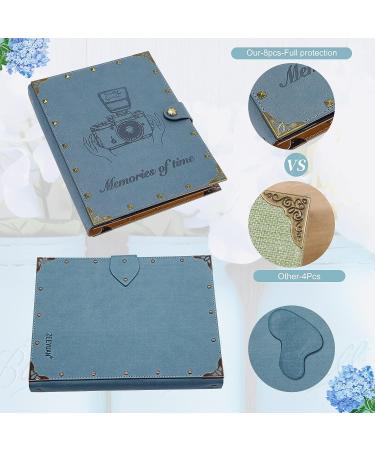 ZEEYUAN Leather Scrapbook Album - 60 Pages Love Memory Photo Album 8.5x11 | Travelling Journal & Family Scrapbook Kit - Perfect Gift for Couples, Anniversary, Wedding - Grayish-blue - Buy Online on GoSupps.com