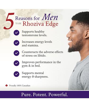 Rhoziva Edge - Horny Goat Weed Siberian Ginseng Maca Powder Libido Booster for Men and Woman Natural Stress Relief & Mood Support | Rhodiola Rosea Adaptogenic Supplement | Vegetarian Capsules 60 Count - Buy Online on GoSupps.com