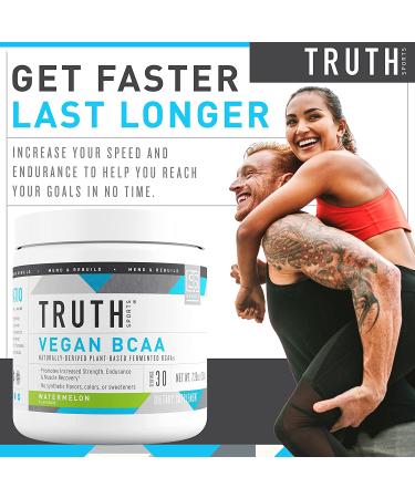 Truth Nutrition Vegan BCAA Powder - Watermelon Flavor | 2:1:1 Ratio Amino Acids for Energy & Muscle Building | Post-Workout Recovery Drink (30 Servings) - Buy Online on GoSupps.com