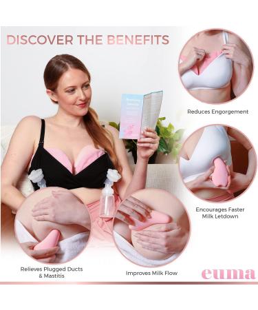 Breast Massager for New Moms - Vibrating Lactation Massager with Heat & Therapy Pads for Clogged Duct Relief Mastitis & Engorgement - Essential Breastfeeding Tool in Pink - Buy Online on GoSupps.com